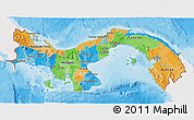 Political 3D Map of Panama, single color outside