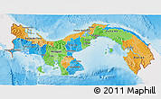 Political 3D Map of Panama, single color outside, shaded relief sea