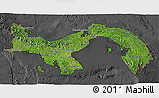 Satellite 3D Map of Panama, darken, desaturated