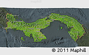 Satellite 3D Map of Panama, darken, semi-desaturated