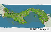 Satellite 3D Map of Panama, lighten, land only
