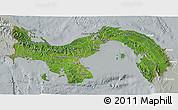 Satellite 3D Map of Panama, lighten, semi-desaturated