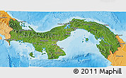 Satellite 3D Map of Panama, political shades outside