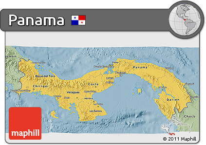 Savanna Style 3D Map of Panama