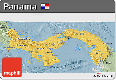 Savanna Style 3D Map of Panama