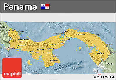 Savanna Style 3D Map of Panama