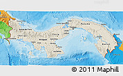 Shaded Relief 3D Map of Panama, political outside