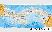 Shaded Relief 3D Map of Panama, political shades outside