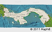 Shaded Relief 3D Map of Panama, satellite outside
