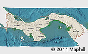 Shaded Relief 3D Map of Panama, single color outside, satellite sea