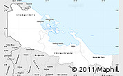 Silver Style Simple Map of Bocas del Toro