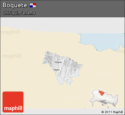 Classic Style 3D Map of Boquete, single color outside