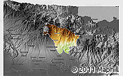 Physical 3D Map of Boquete, darken, desaturated