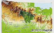 Satellite 3D Map of Boquete, physical outside