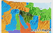 Satellite 3D Map of Boquete, political outside