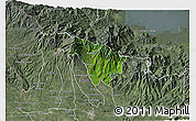 Satellite 3D Map of Boquete, semi-desaturated