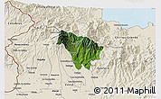 Satellite 3D Map of Boquete, shaded relief outside