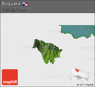 Satellite 3D Map of Boquete, single color outside