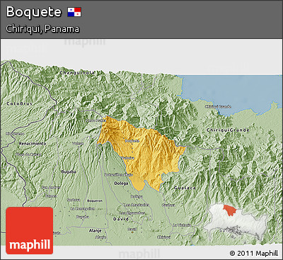 Savanna Style 3D Map of Boquete