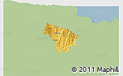 Savanna Style 3D Map of Boquete, single color outside