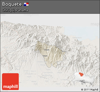 Shaded Relief 3D Map of Boquete, lighten