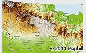 Shaded Relief 3D Map of Boquete, physical outside