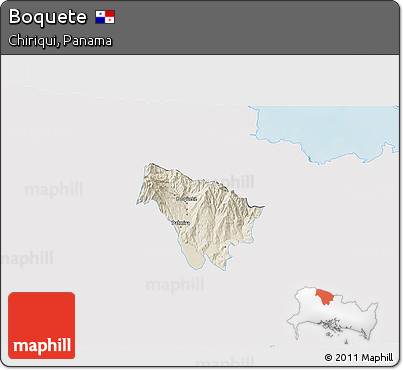 Shaded Relief 3D Map of Boquete, single color outside