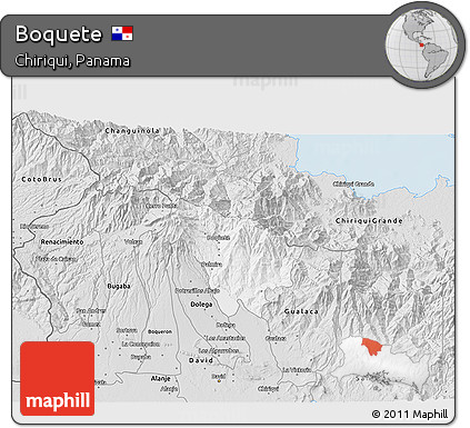 Silver Style 3D Map of Boquete