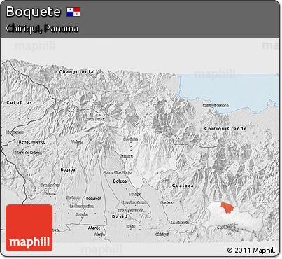 Silver Style 3D Map of Boquete