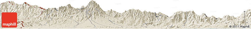 Shaded Relief Horizon Map of Boquete