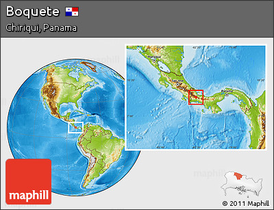 Physical Location Map of Boquete