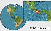 Satellite Location Map of Boquete, highlighted parent region