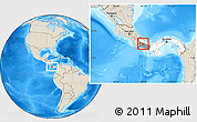 Shaded Relief Location Map of Boquete, highlighted country, highlighted parent region