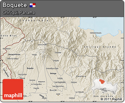 Shaded Relief Map of Boquete