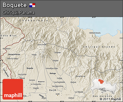 Shaded Relief Map of Boquete