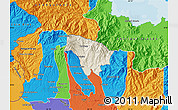 Shaded Relief Map of Boquete, political outside