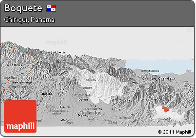 Gray Panoramic Map of Boquete