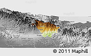 Physical Panoramic Map of Boquete, desaturated