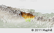 Physical Panoramic Map of Boquete, lighten, semi-desaturated