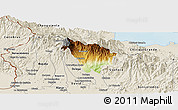 Physical Panoramic Map of Boquete, shaded relief outside