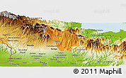 Political Panoramic Map of Boquete, physical outside