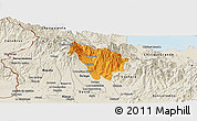 Political Panoramic Map of Boquete, shaded relief outside