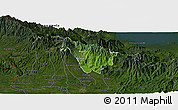 Satellite Panoramic Map of Boquete, darken