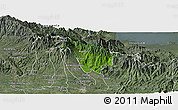 Satellite Panoramic Map of Boquete, semi-desaturated