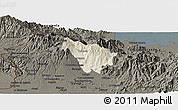 Shaded Relief Panoramic Map of Boquete, darken