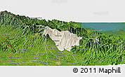 Shaded Relief Panoramic Map of Boquete, satellite outside