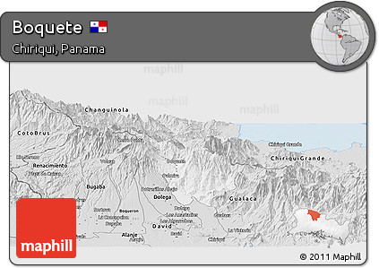 Silver Style Panoramic Map of Boquete