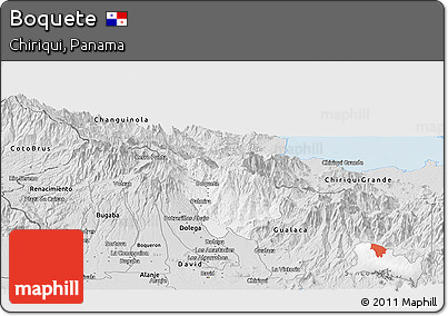 Silver Style Panoramic Map of Boquete