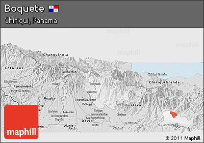 Silver Style Panoramic Map of Boquete