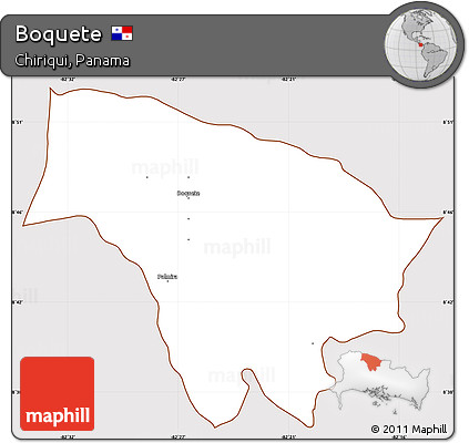 Classic Style Simple Map of Boquete, cropped outside